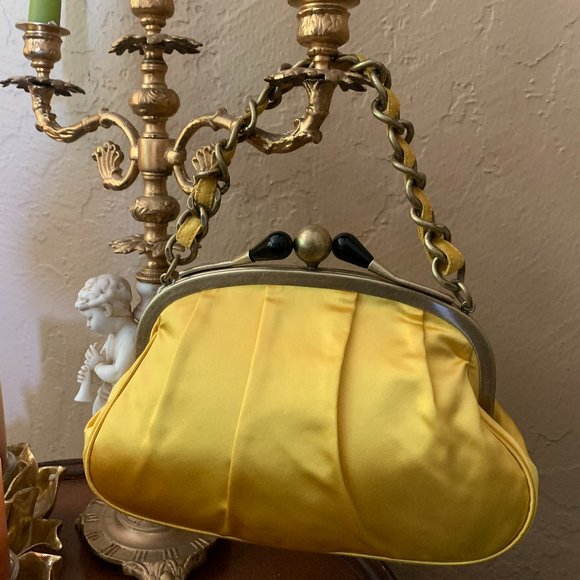 J. Crew Bags Nwt Vintage J Crew Goldyellow Satin Bag Poshmark